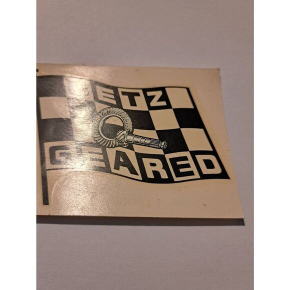Vintage RARE Original 60s Getz Geared Checkered Flag Water Slide Decal Race - Picture 2 of 4